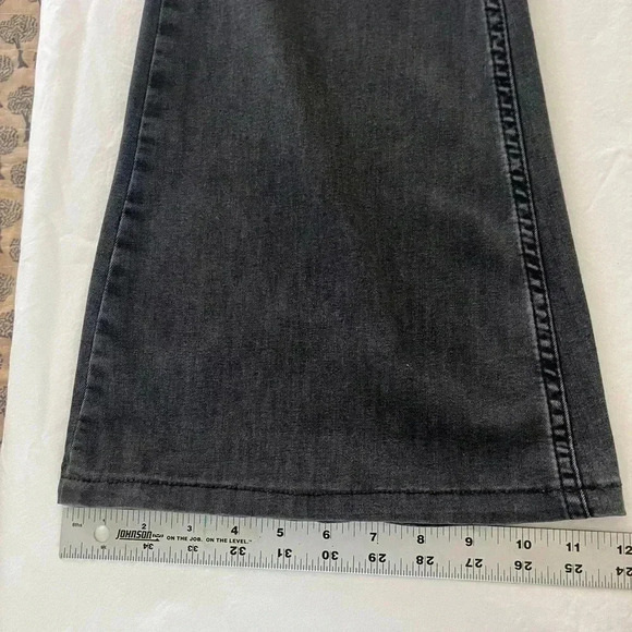 FREE PEOPLE Gray Stretch Denim Pull On Flare Pants 30R boho y2k hippie bohemian - Picture 7 of 11